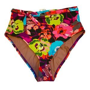 Skinny Dipper Cherry Dip high rise swim bottoms NWOT